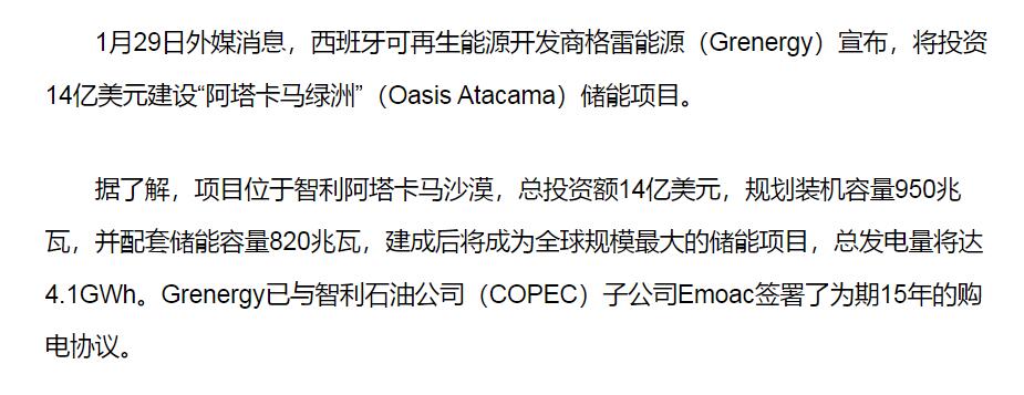 5个首个、10个最大！2024年1月重点储能项目上新！